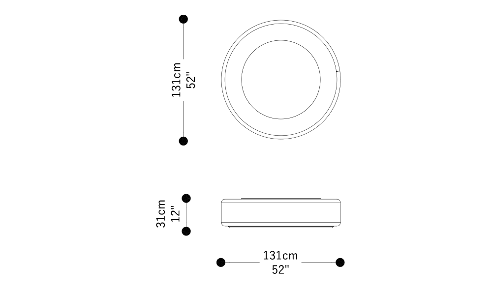 Image of the main dimensions of the product